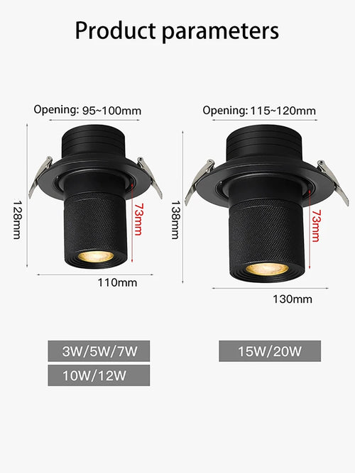 Spot lumineux Led encastrable avec technologie COB - vue 5 sur 18