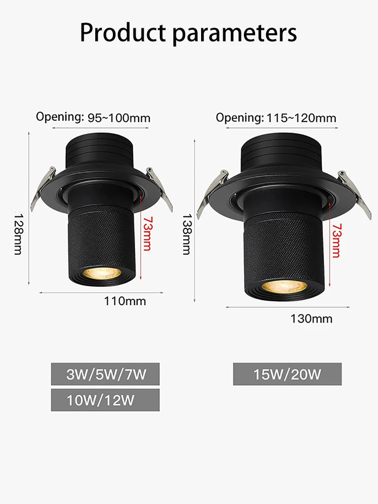 Spot lumineux Led encastrable avec technologie COB - vue 4 sur 18