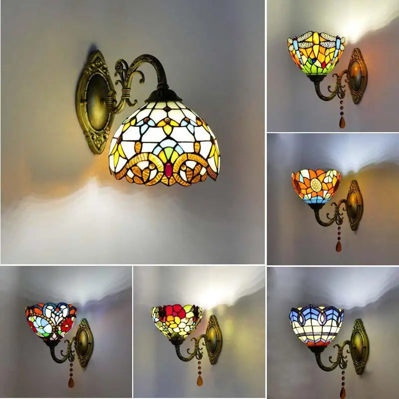 applique murale en verre méditerranéen style vintage éclairage LED - vue 4 sur 10