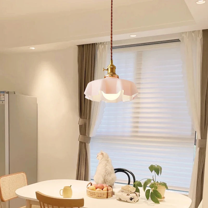 lustre plissé simple pour décoration intérieure éclairage doux - vue 5 sur 17