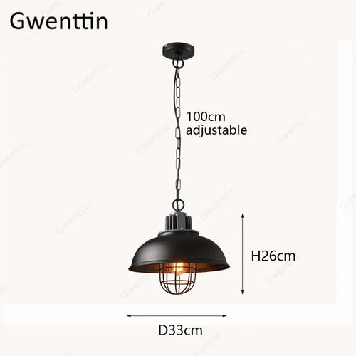 lustre rétro en fer pour décoration intérieure et éclairage - vue 6 sur 7