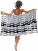 Serviette de plage motif vagues abstraites style marocain