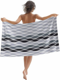 Serviette de plage motif vagues abstraites style marocain