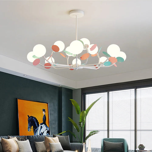 lustre led moderne atmosphérique nordique étoilé macaron créatif - vue 2 sur 16