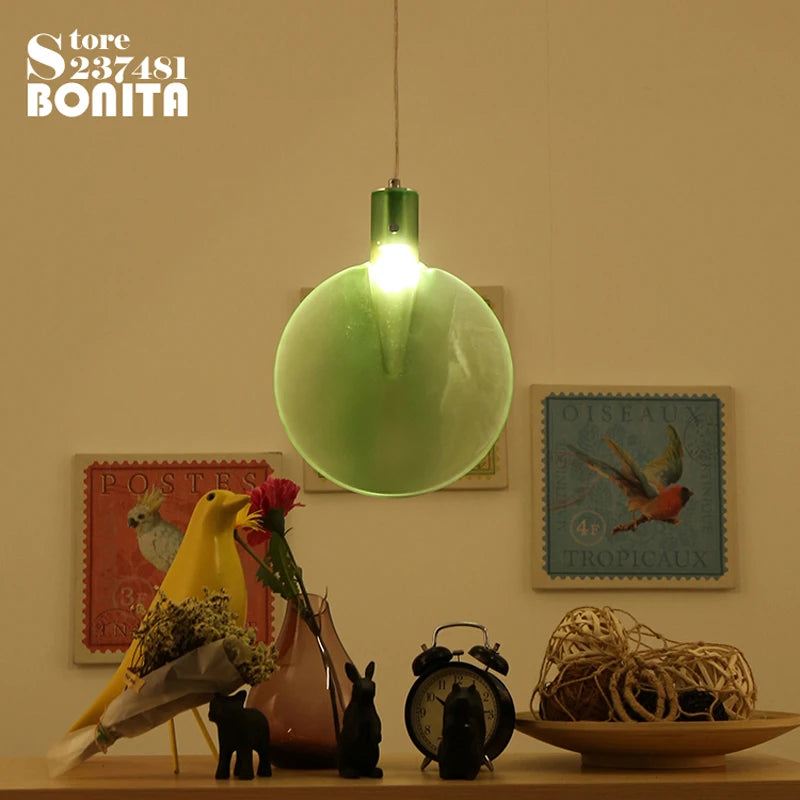 suspension en verre abat-jour raquette tennis design moderne lumineux - vue 4 sur 10