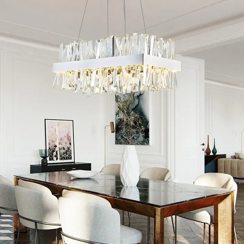 lustre en cristal nordique lumineux pour décoration moderne - vue 4 sur 15
