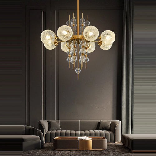 lustre classique à bulles en chrome doré tendance 2024 pour éclairage moderne - vue 6 sur 9