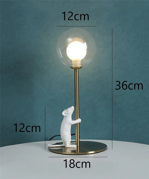lampadaire moderne souris en résine lampe à LED décoration créative - vue 9 sur 8