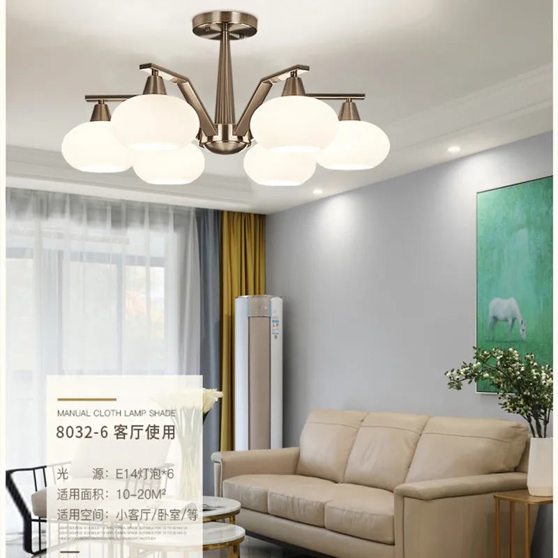 lustre moderne en métal nickelé avec éclairage à led - vue 4 sur 12