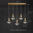 suspension moderne en cristal réglable pour intérieur élégant