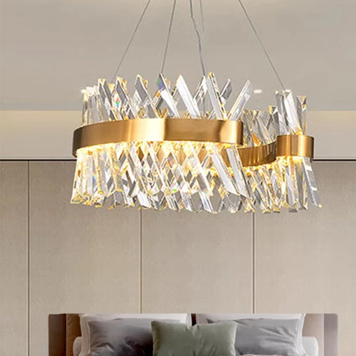 lustre en cristal lumineux suspension décorative pour intérieur - vue 4 sur 9