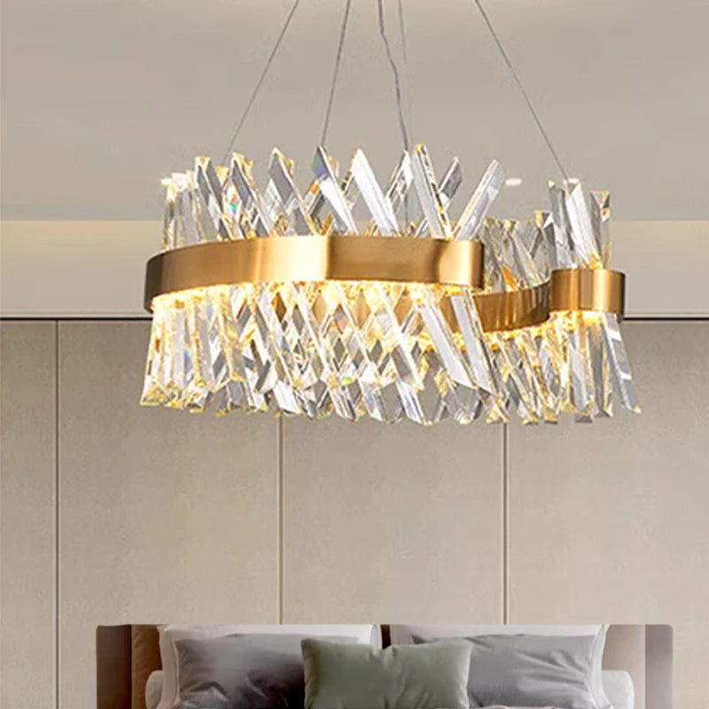 lustre en cristal lumineux suspension décorative pour intérieur - vue 3 sur 9