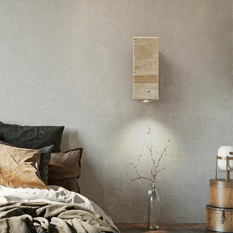 applique murale en marbre wabi sabi à led pour décoration intérieure - vue 3 sur 10