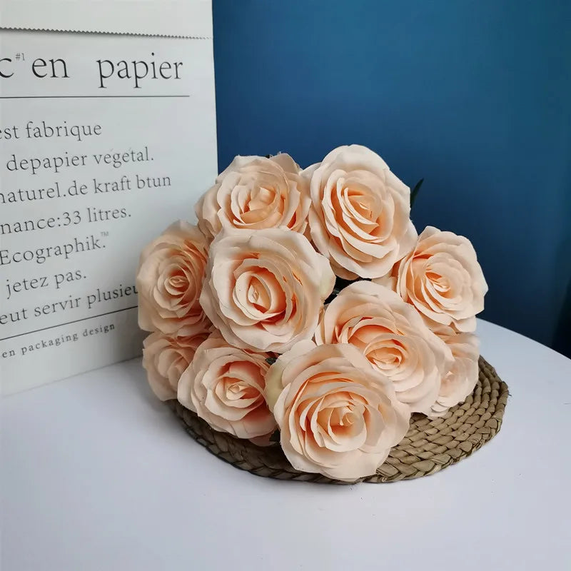 bouquet de roses artificielles pour mariage et décoration intérieure - vue 6 sur 30