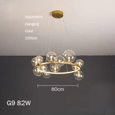 lustre en verre au design moderne avec bulles artistiques - vue 13 sur 18