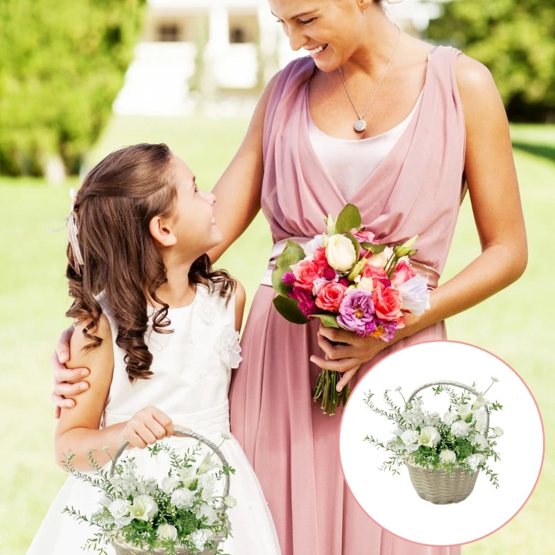 lot de 4 paniers en rotin pour décorations florales élégantes - vue 7 sur 8