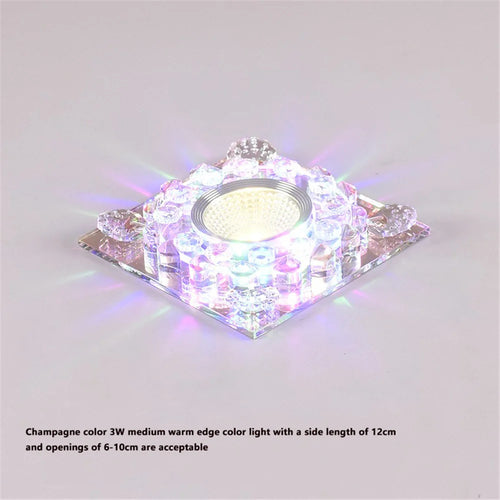 plafonnier led rgb carré en cristal pour décoration intérieure variée - vue 13 sur 24