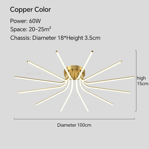 plafonnier led moderne avec télécommande pour décoration intérieure - vue 12 sur 12