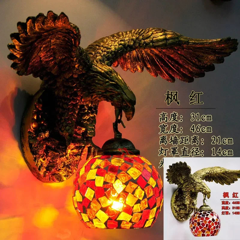 applique murale eagle décoration rétro bohème lumineuse artistique - vue 15 sur 18
