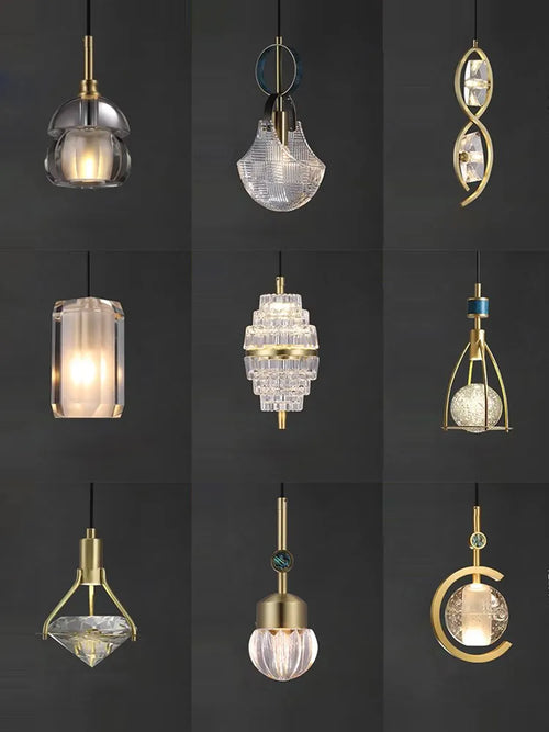 suspension luminaire cuir led verre lustre - vue 4 sur 30
