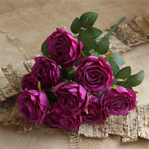 10 têtes de fleurs artificielles pour décoration mariage et festival - vue 10 sur 15