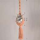 support mural en macramé pour plantes aériennes style bohème