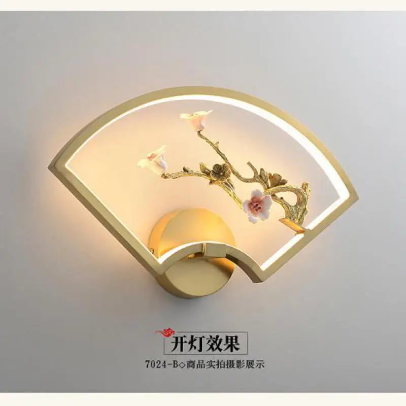 applique murale led traditionnelle chinoise en cuivre pour intérieur décoratif - vue 1 sur 10