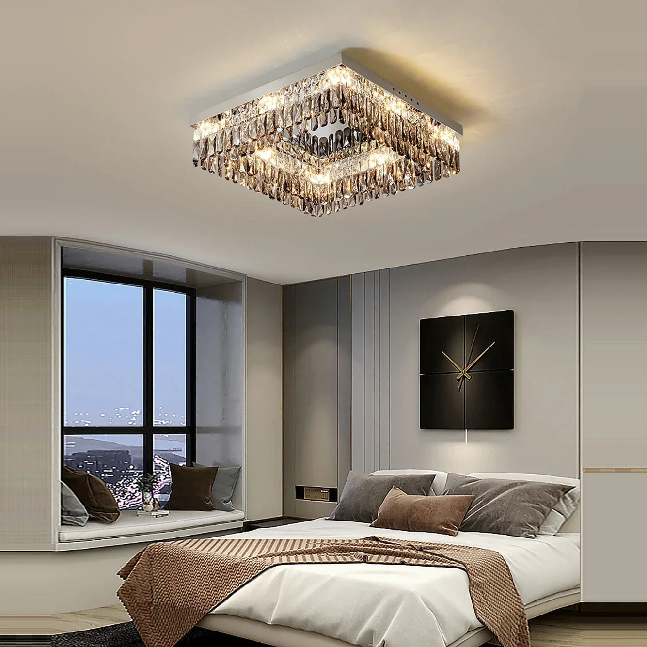 lustre moderne en cristal led design élégant pour décoration intérieure - vue 3 sur 18