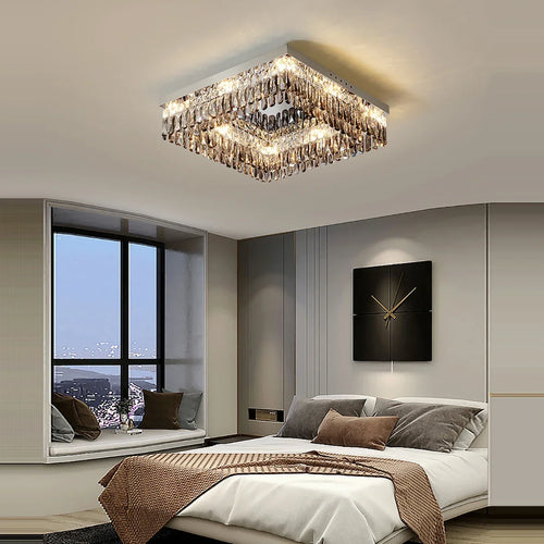 lustre moderne en cristal led design élégant pour décoration intérieure - vue 4 sur 18