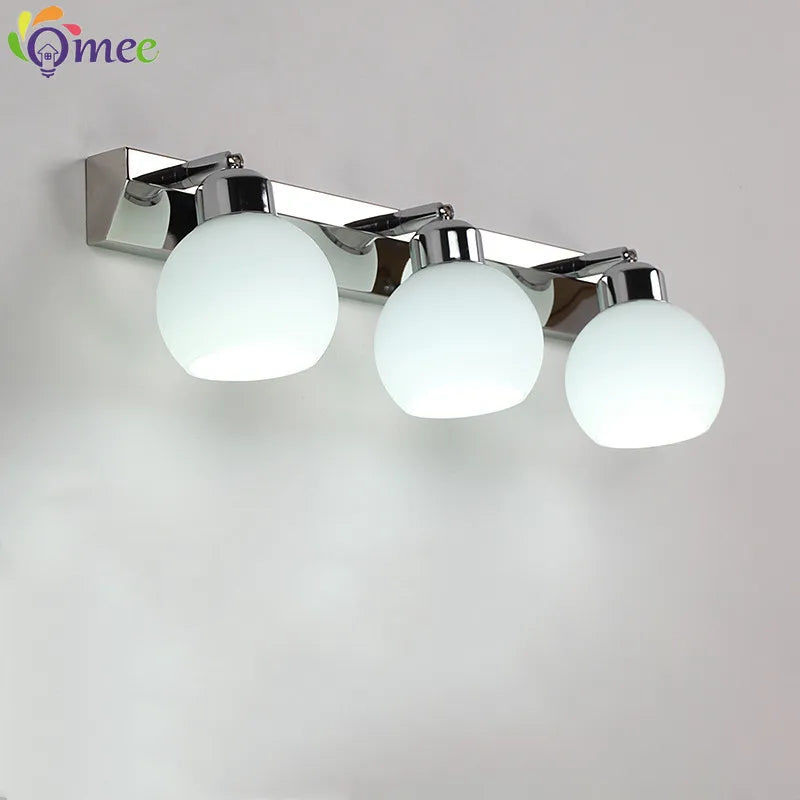 éclairage vanité salle bains cristal moderne chrome noir acier inoxydable miroir e26 - vue 1 sur 9