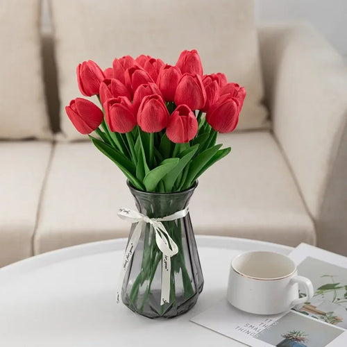 bouquet de tulipes artificielles luxe pour décoration intérieure et mariage - vue 11 sur 17