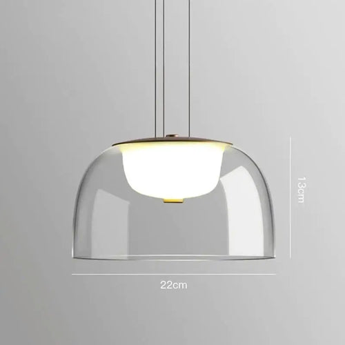 suspension à led avec couvercle en verre moderne - vue 8 sur 9