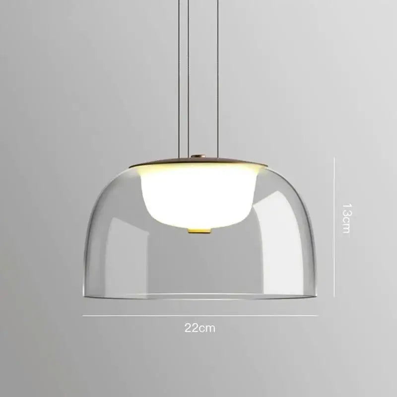 suspension à led avec couvercle en verre moderne - vue 7 sur 9