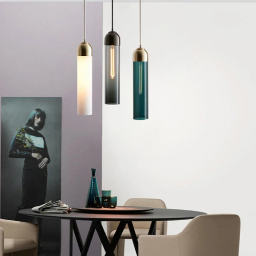 Suspension LED moderne en verre gris - vue 3 sur 12