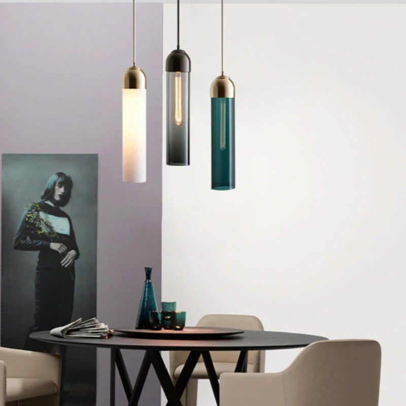 Suspension LED moderne en verre gris - vue 3 sur 12