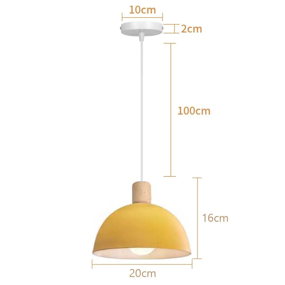 lustre nordique led en bois pour décoration maison - vue 10 sur 13