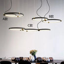 lustre moderne avec anneau suspension led pour décoration suspendue