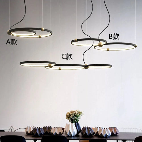 lustre moderne avec anneau suspension led pour décoration suspendue - vue 6 sur 9