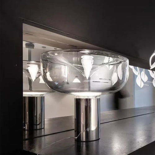 lampe de chevet design radar en verre moderne décorative - vue 3 sur 12