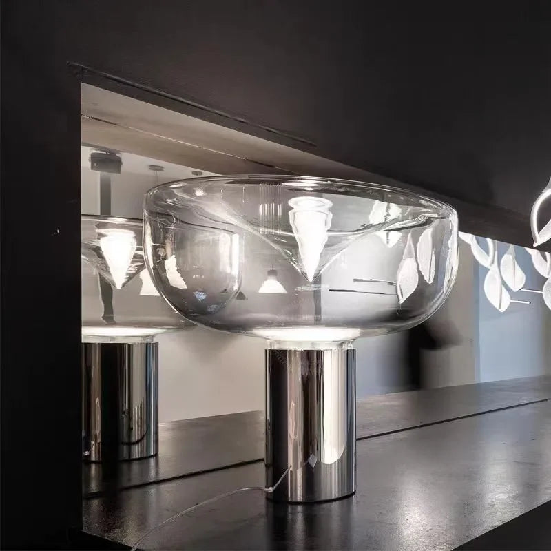 lampe de chevet design radar en verre moderne décorative - vue 3 sur 12