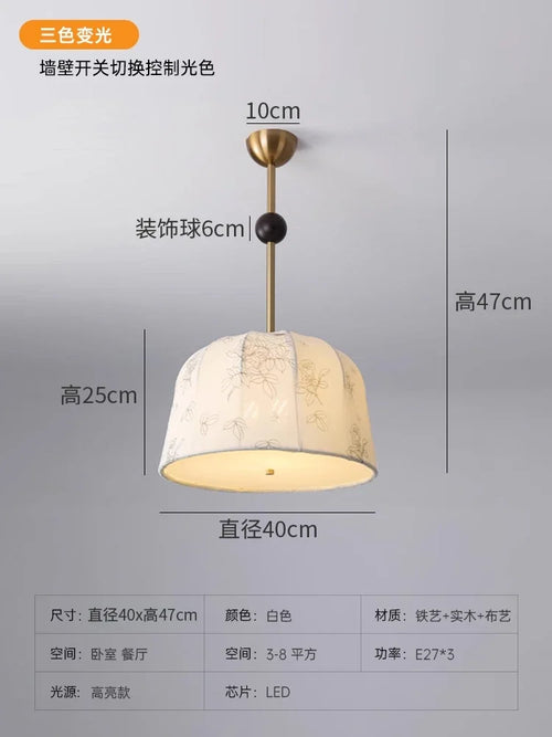 lampe d'étude en bois massif motif nanyang lustre rétro romantique - vue 8 sur 11