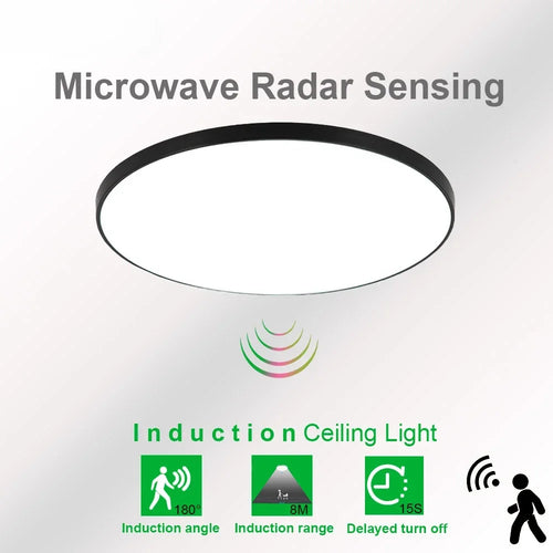 Plafonnier LED à détection de radar super mince 27CM plafonnier à induction radar à micro-ondes - vue 7 sur 7
