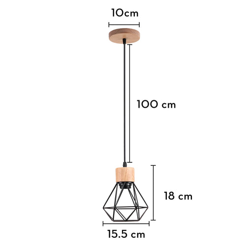 suspension vintage nordique en bois pour éclairage intérieur - vue 16 sur 20