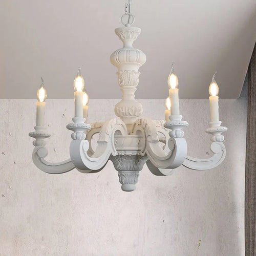 lustre en bois sculpté et verre de murano rétro élégant - vue 2 sur 12