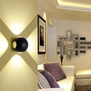 Applique murale LED de jardin étanche ronde à quatre côtés
