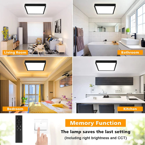 Tuya Smart LED plafonnier App commande vocale Alexa Google télécommande plafonniers carrés salon chambre éclairage - vue 5 sur 22