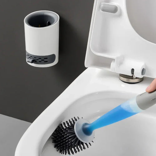ensemble de brosses rechargeables pour nettoyage en silicone avec support mural - vue 2 sur 8