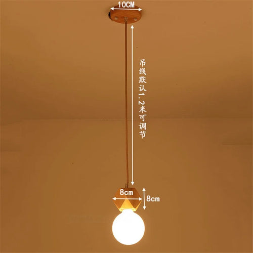 suspension vintage en bois de chêne design moderne - vue 15 sur 15
