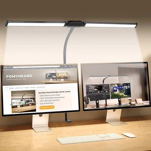 Lampes de bureau Led Double tête réglable en continu USB lampe de Table moniteur d'ordinateur lumière pour bureau étude lecture luminaire - vue 2 sur 8
