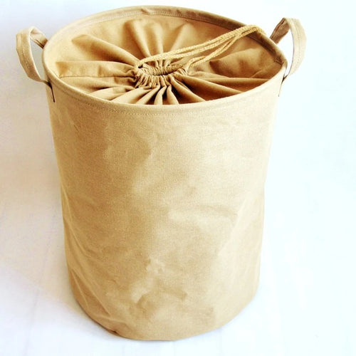 panier à linge pliable en coton et lin pour rangement - vue 2 sur 8